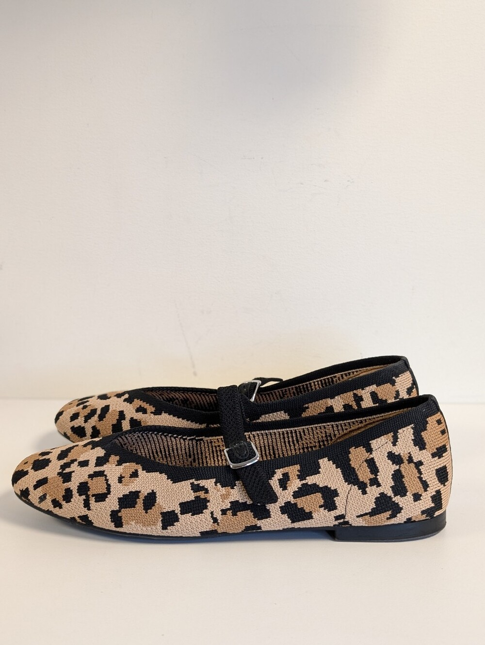 Rachel Zoe Saylor Leopard Print Knit Mary Jane Flats Size 8M - Picture 5 of 15